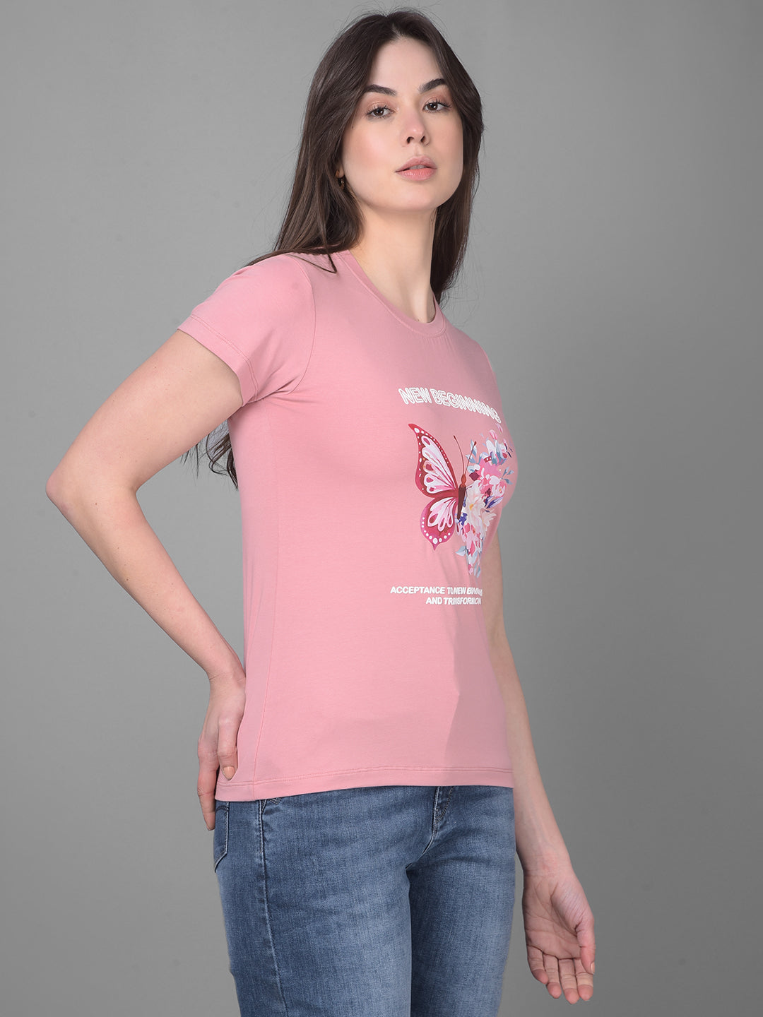 Pink Graphic Printed T-Shirt-Women T-Shirts-Crimsoune Club