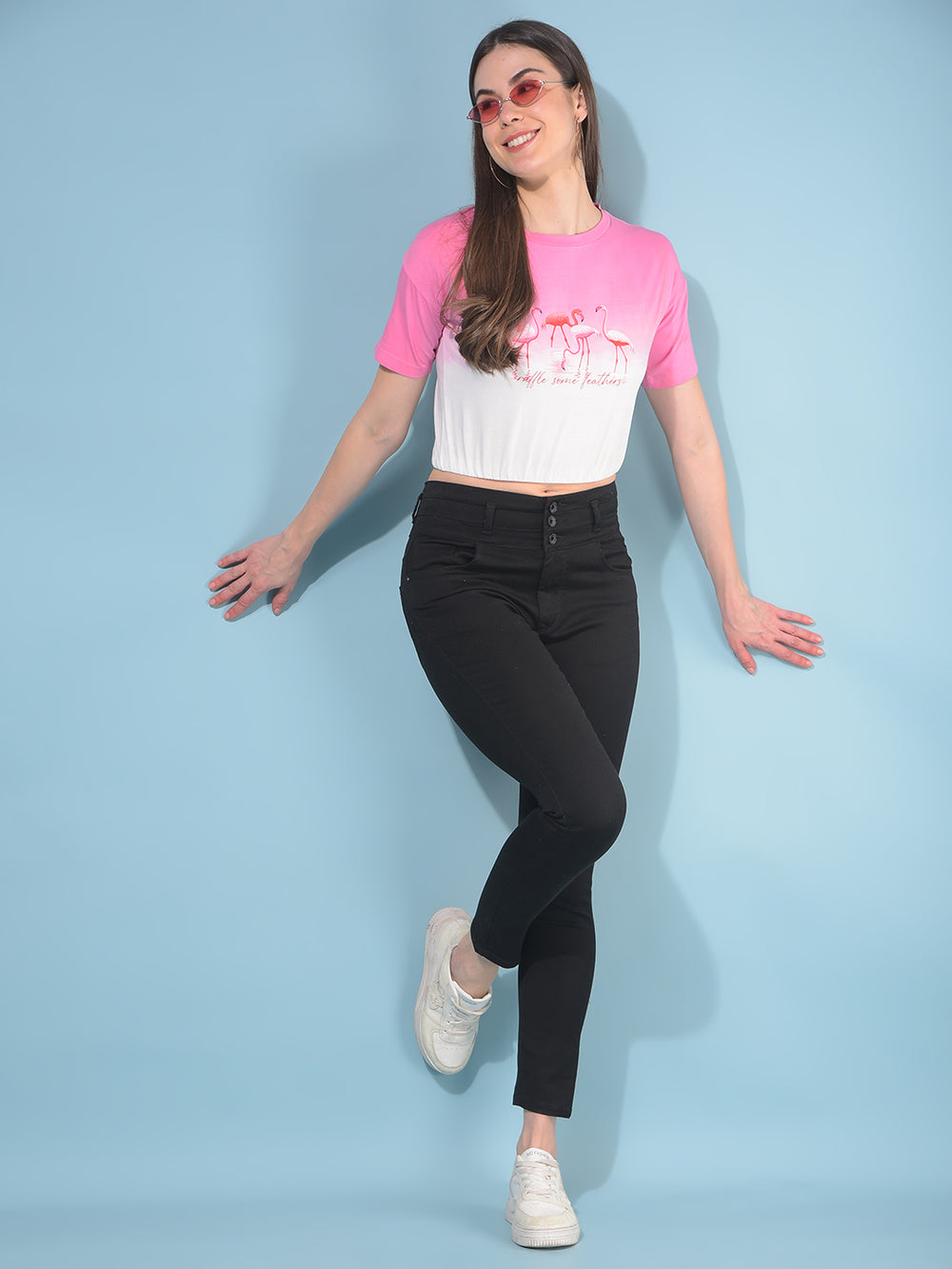 Pink Graphic 100% Cotton T-Shirt-Women T-Shirts-Crimsoune Club