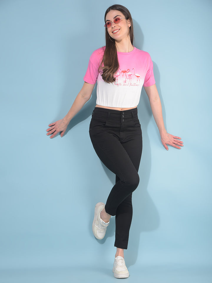 Pink Graphic 100% Cotton T-Shirt-Women T-Shirts-Crimsoune Club