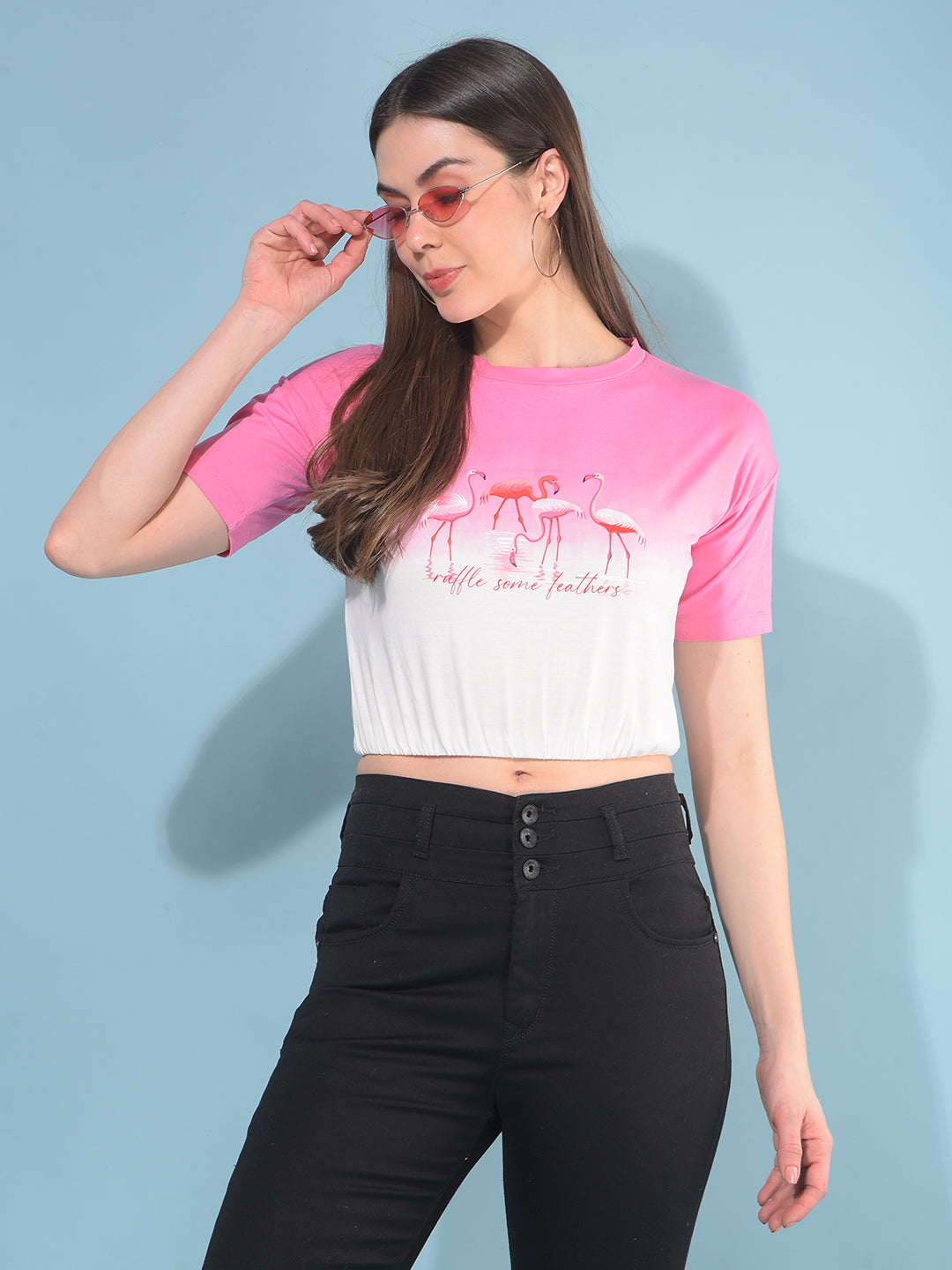 Pink Graphic 100% Cotton T-Shirt-Women T-Shirts-Crimsoune Club