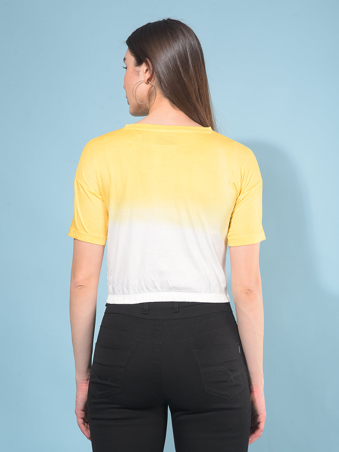 Yellow Graphic 100% Cotton T-Shirt-Women T-Shirts-Crimsoune Club