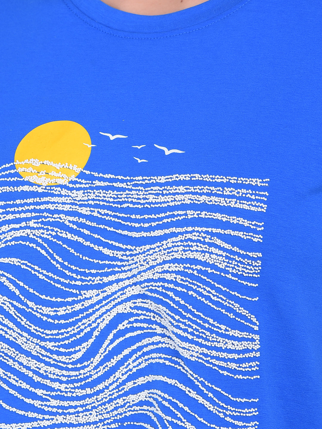 Navy Blue Graphic Print Crop T-Shirt-Women T-shirts-Crimsoune Club