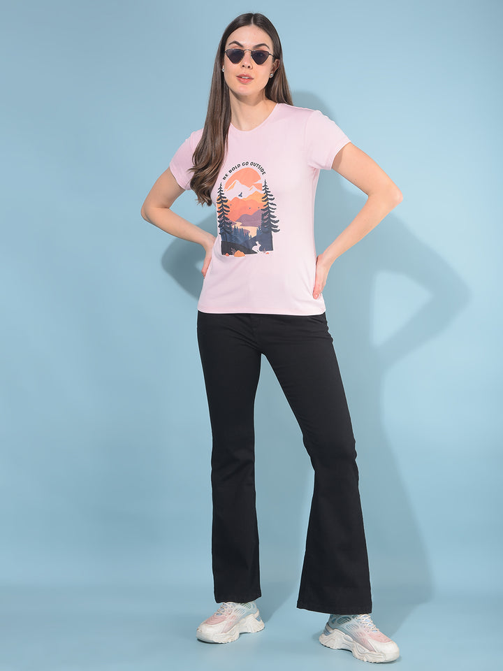 Purple Graphic T-Shirt-Women T-Shirts-Crimsoune Club