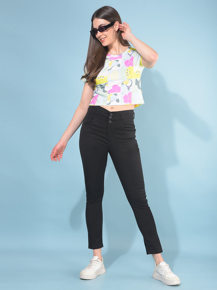 Yellow Graphic T-Shirt-Women T-Shirts-Crimsoune Club