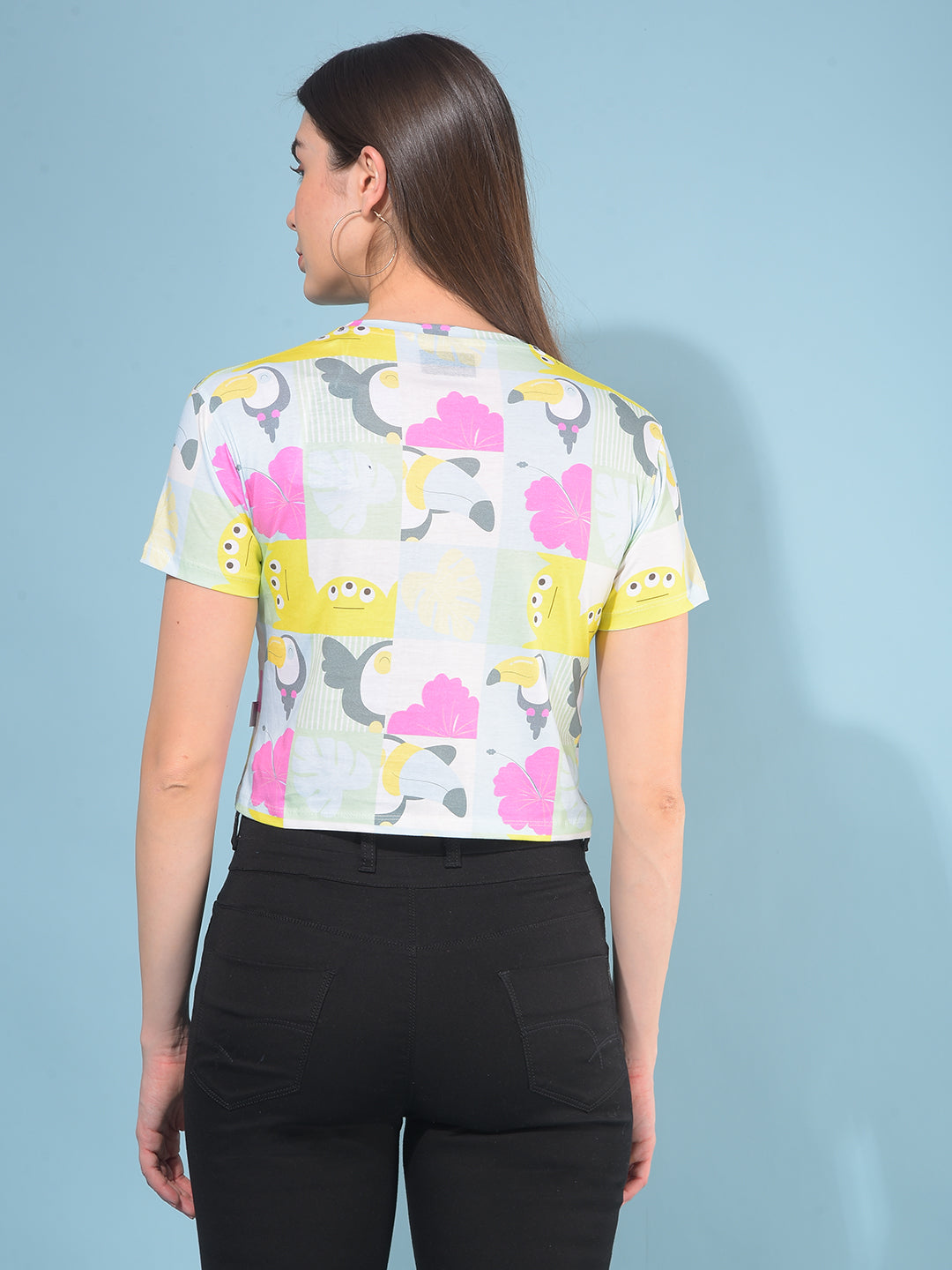 Yellow Graphic T-Shirt-Women T-Shirts-Crimsoune Club