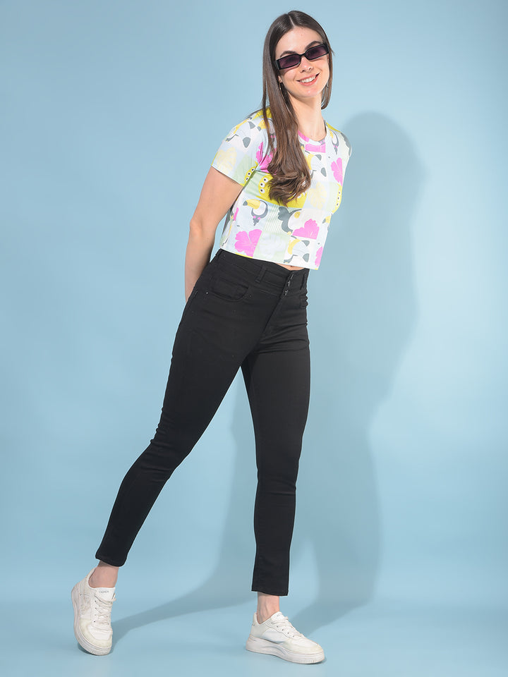 Yellow Graphic T-Shirt-Women T-Shirts-Crimsoune Club