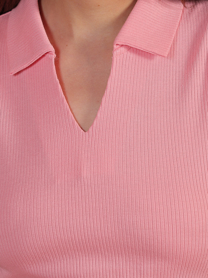 Pink Printed T-Shirt-Women T-Shirts-Crimsoune Club