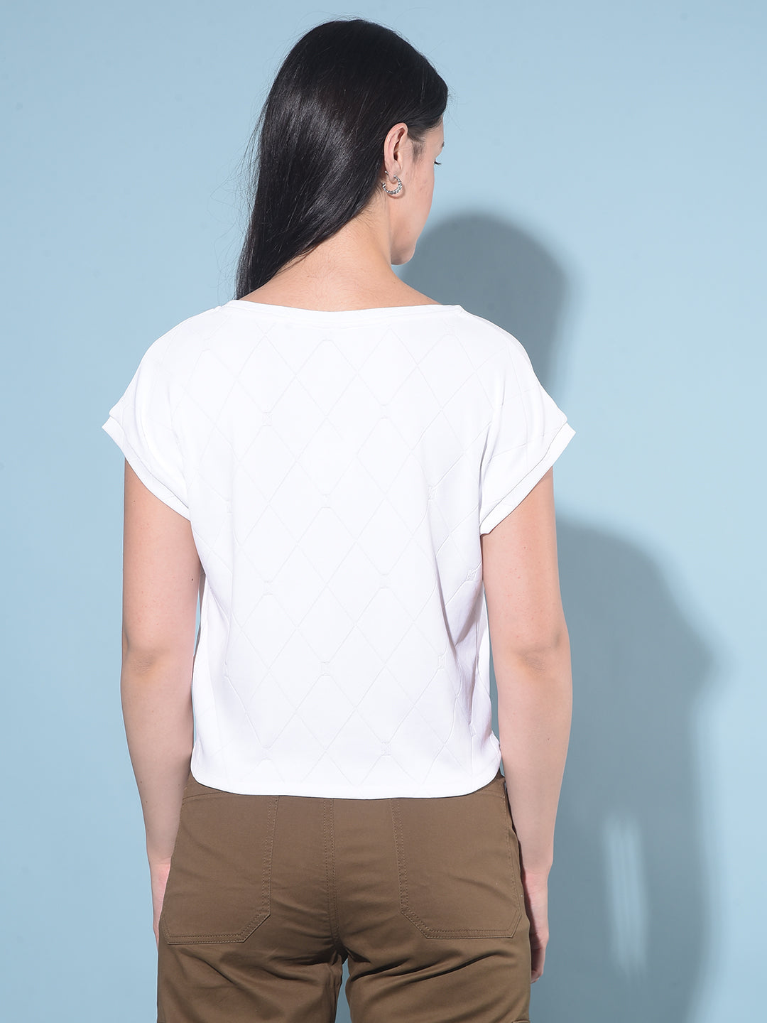 Off White Typographic Printed T-Shirt-Women T-Shirts-Crimsoune Club