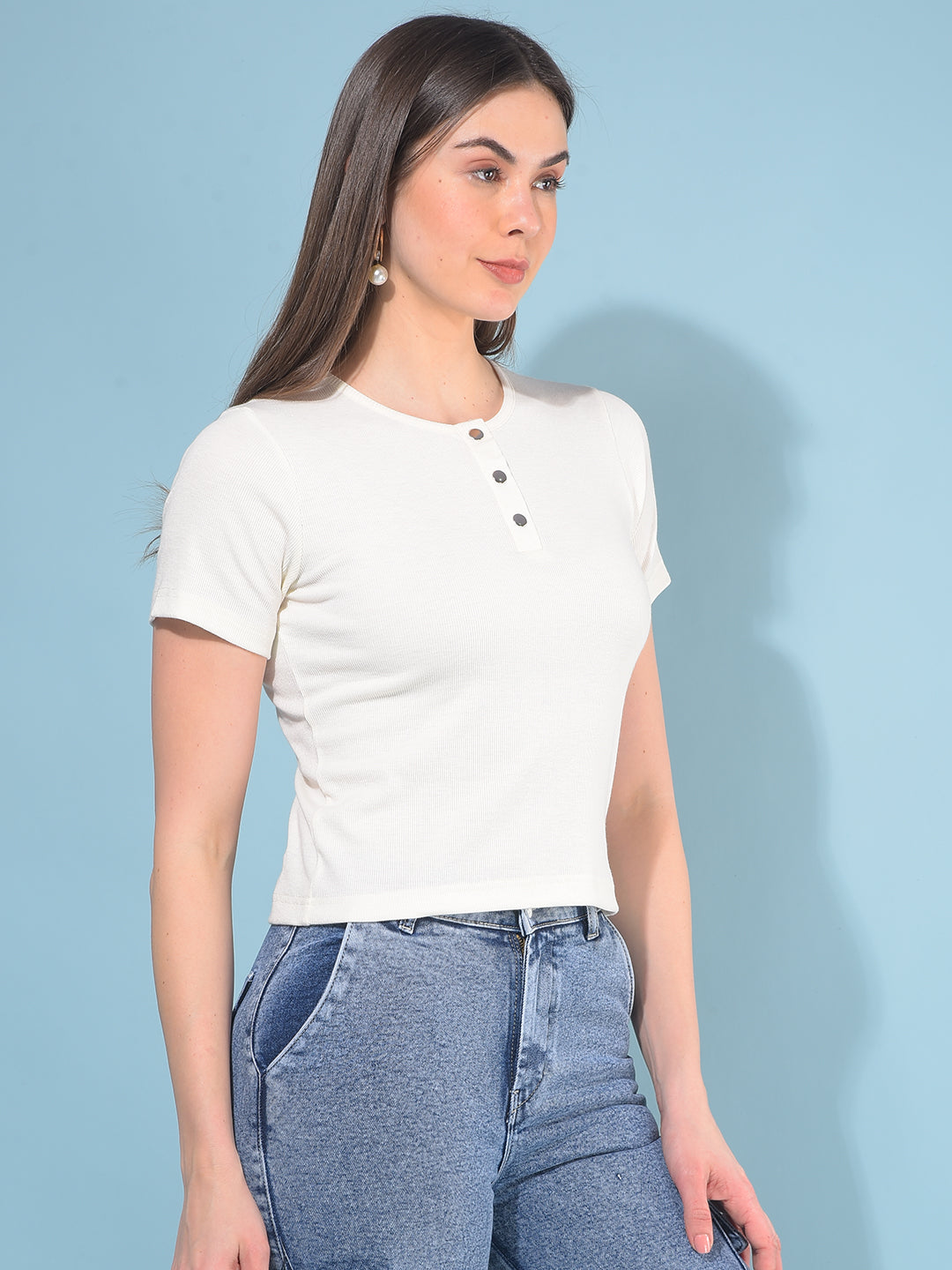 White Cotton T-Shirt-Women T-Shirts-Crimsoune Club