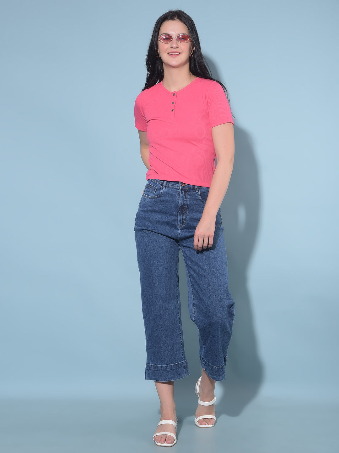 Pink Cotton T-Shirt-Women T-Shirts-Crimsoune Club