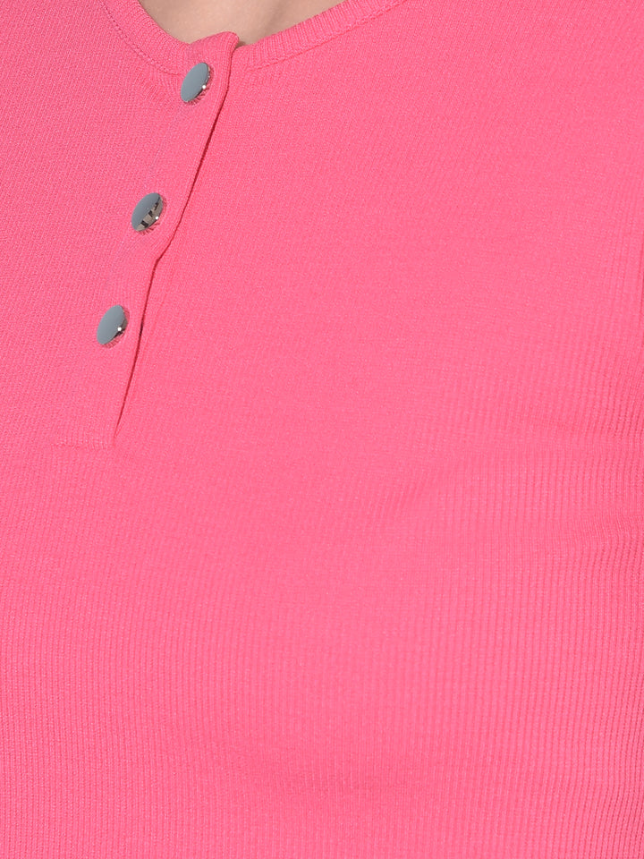 Pink Cotton T-Shirt-Women T-Shirts-Crimsoune Club