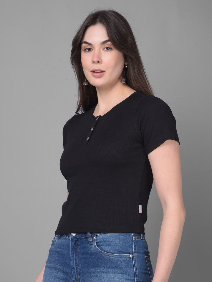 Black T-Shirt-Women T-Shirts-Crimsoune Club