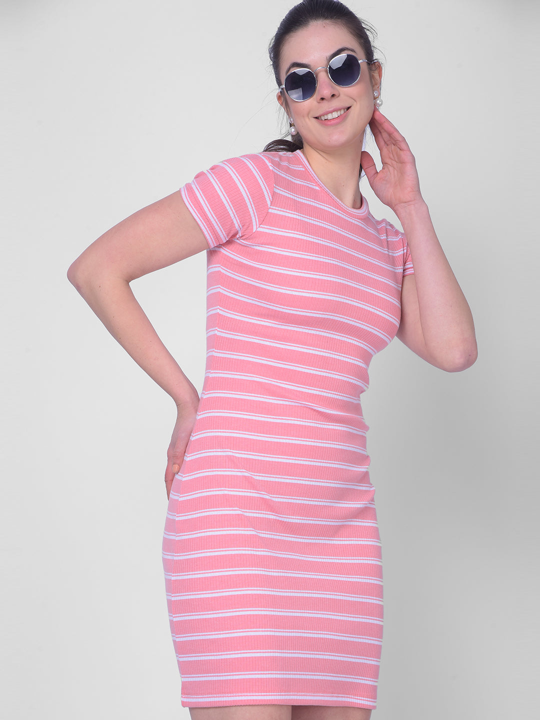 Pink Striped Bodycon Dress Pink Striped Bodycon Dress