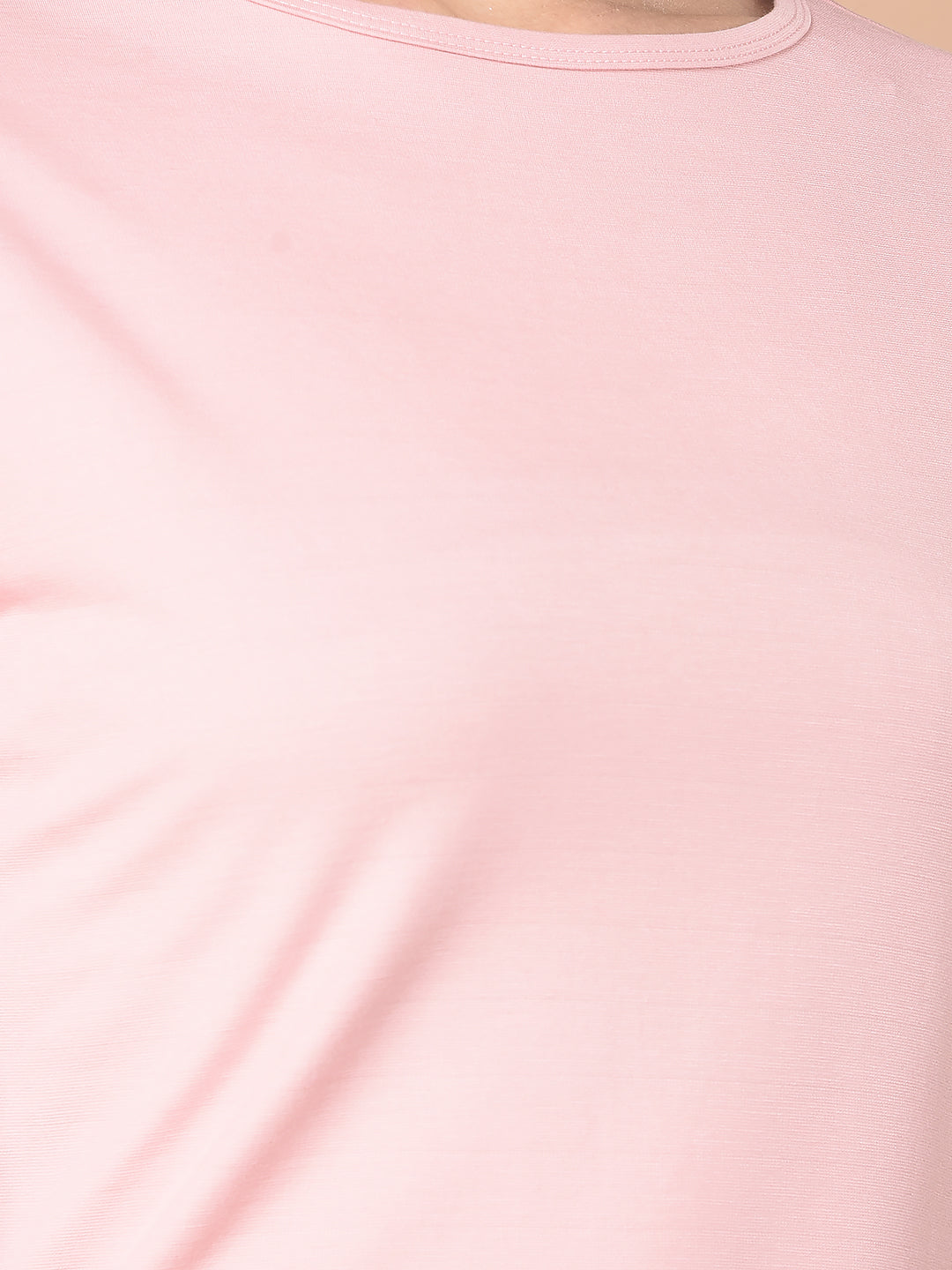 Peach Crop Length T-Shirt-Women T-Shirts-Crimsoune Club