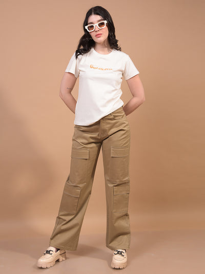 Women's White Graphic Print T-Shirt-Women T-Shirts-Crimsoune Club