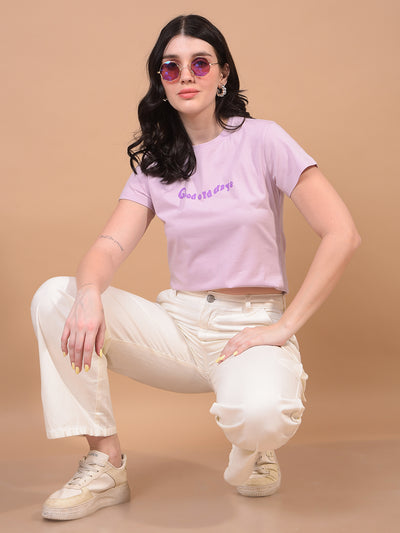 Women's Purple Graphic Print T-Shirt-Women T-Shirts-Crimsoune Club
