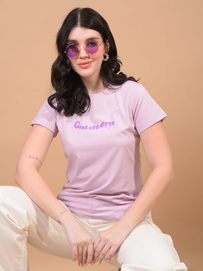 Women's Purple Graphic Print T-Shirt-Women T-Shirts-Crimsoune Club
