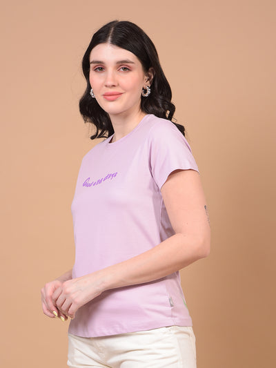Women's Purple Graphic Print T-Shirt-Women T-Shirts-Crimsoune Club