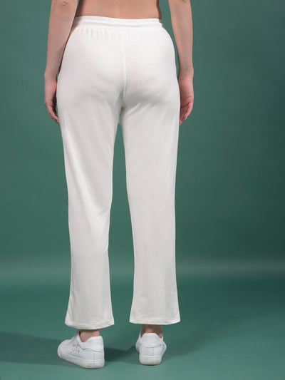 White Trackpants-Women Trackpants-Crimsoune Club