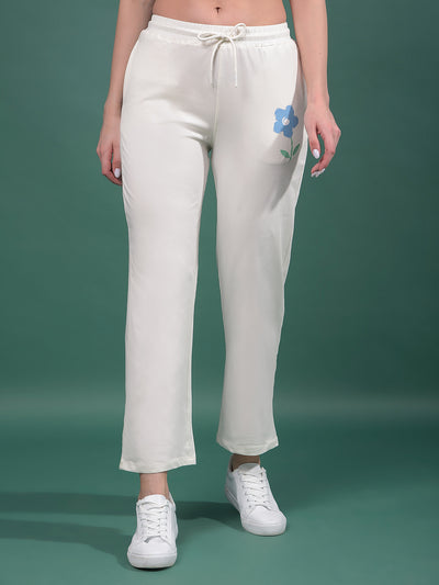 White Trackpants-Women Trackpants-Crimsoune Club