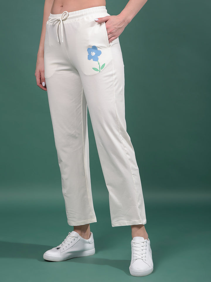 White Trackpants-Women Trackpants-Crimsoune Club