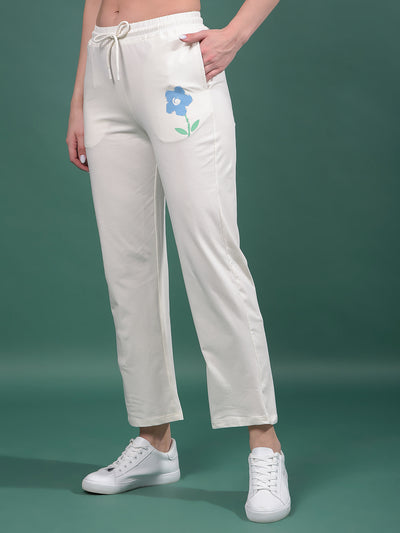 White Trackpants-Women Trackpants-Crimsoune Club