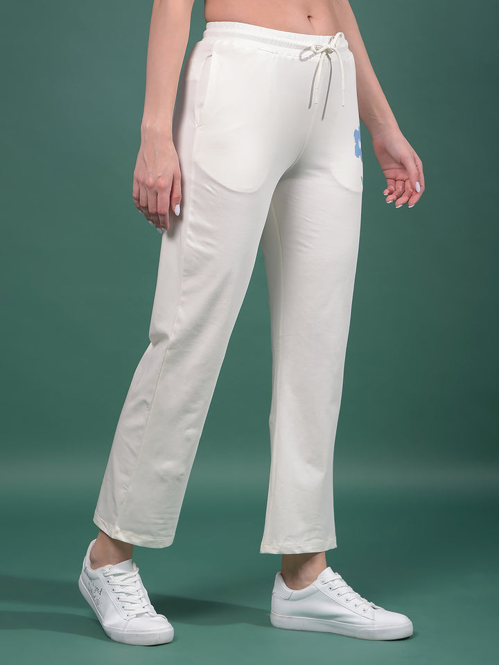 White Trackpants-Women Trackpants-Crimsoune Club