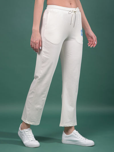 White Trackpants-Women Trackpants-Crimsoune Club