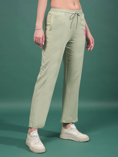 Green Trackpants-Women Trackpants-Crimsoune Club