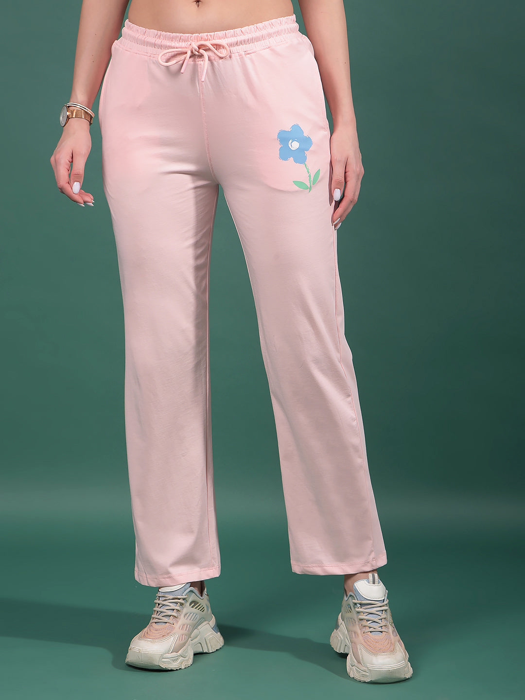 Pink Trackpants-Women Trackpants-Crimsoune Club