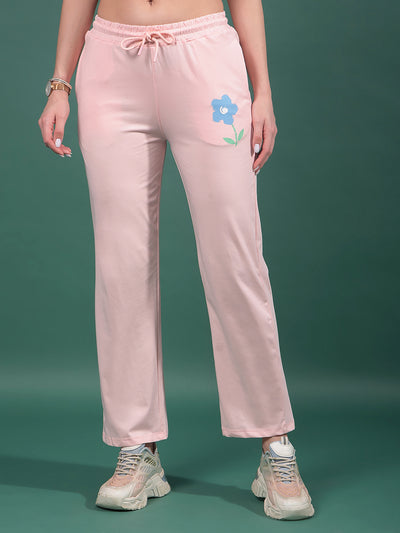 Pink Trackpants-Women Trackpants-Crimsoune Club
