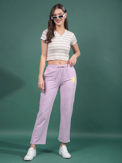 Purple Trackpants-Women Trackpants-Crimsoune Club