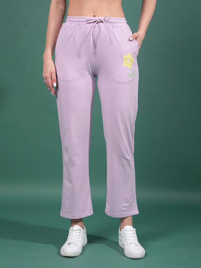 Purple Trackpants-Women Trackpants-Crimsoune Club