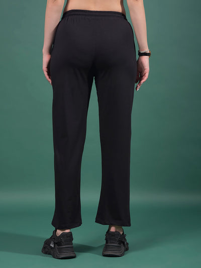 Black Trackpants-Women Trackpants-Crimsoune Club