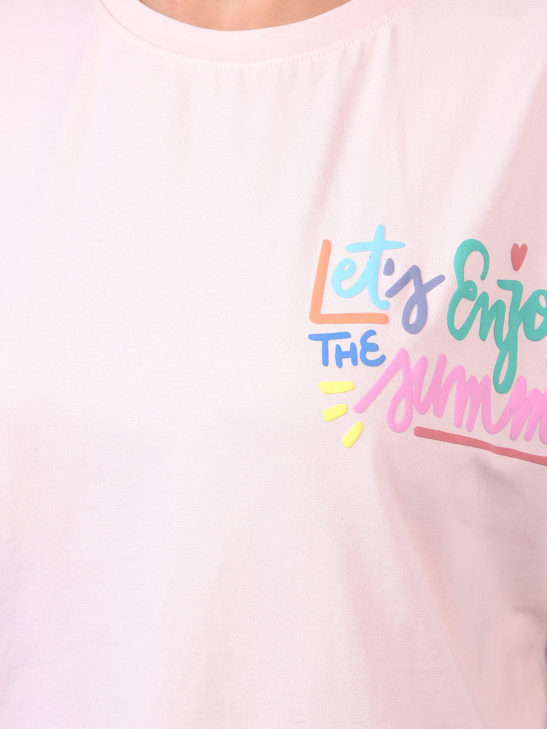 Women's Pink Typographic Print T-Shirt-Women T-Shirts-Crimsoune Club