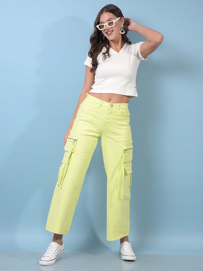 Women's Off White Crop Length 100% Cotton V-Neck T-Shirt-Women T-Shirts-Crimsoune Club