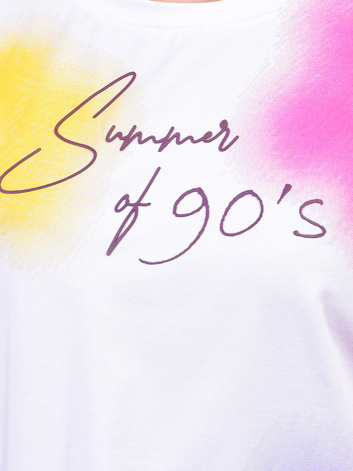 Multi-Color Graphic Print Crop T-Shirt-Women T-Shirts-Crimsoune Club