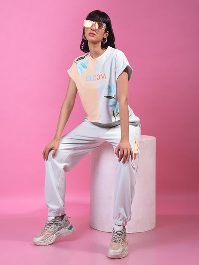 Blue Cargo Joggers-Women Joggers-Crimsoune Club