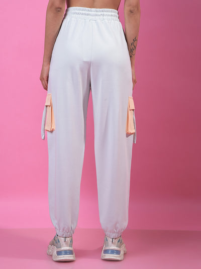 Blue Cargo Joggers-Women Joggers-Crimsoune Club