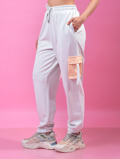 Blue Cargo Joggers-Women Joggers-Crimsoune Club