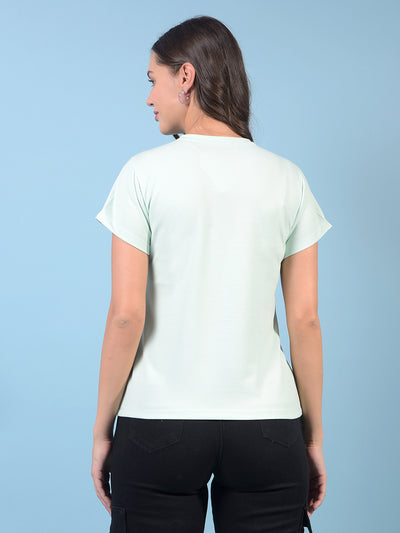 Women's Blue Graphic Print T-Shirt-Women T-Shirts-Crimsoune Club