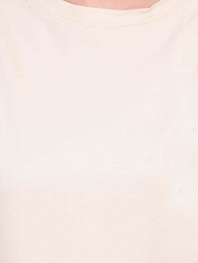 Women's Cream Graphic Print T-Shirt-Women T-Shirts-Crimsoune Club