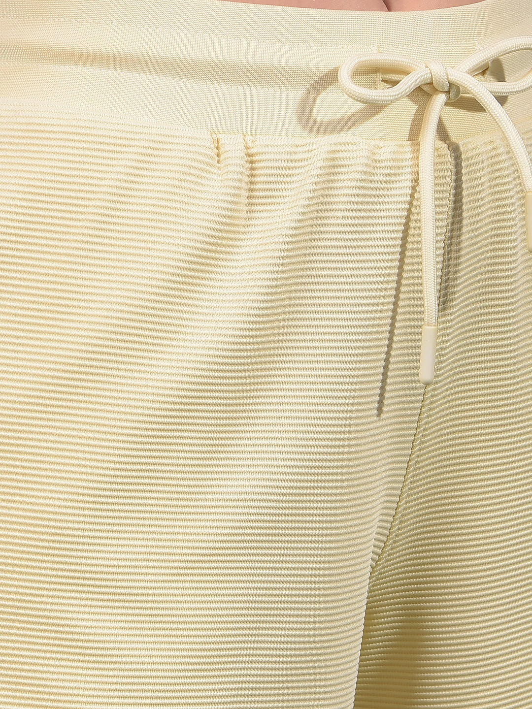 Cream Jacquard Shorts-Women Shorts-Crimsoune Club