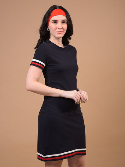 Women's Navy Blue Bodycon Dress-Women Dress-Crimsoune Club