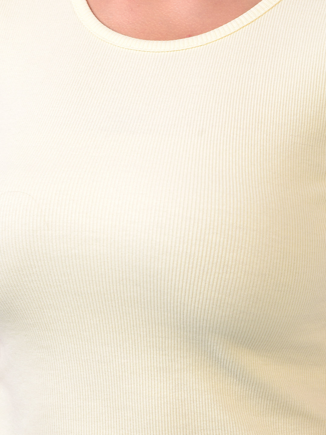 Women's Cream Jacquard T-Shirt-Women T-Shirts-Crimsoune Club