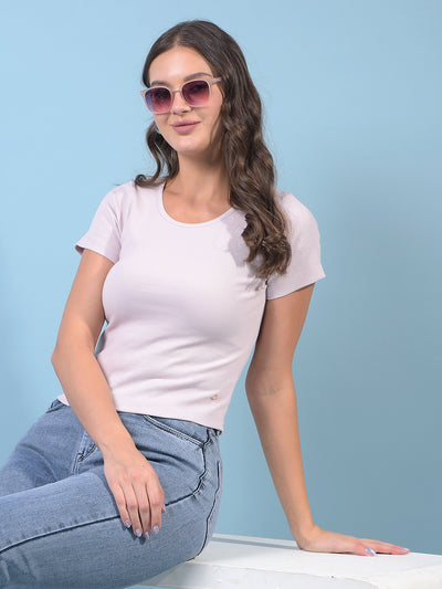 Women's Purple Jacquard T-Shirt-Women T-Shirts-Crimsoune Club