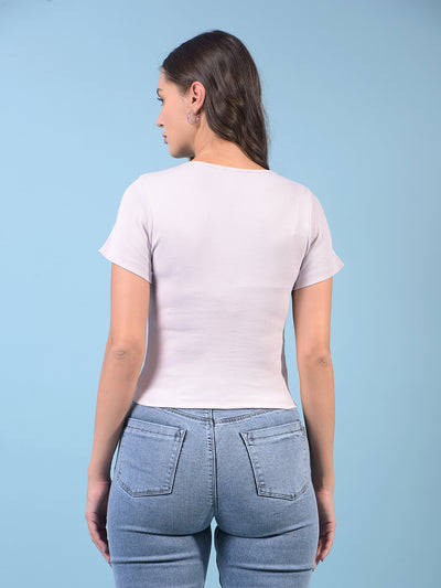 Women's Purple Jacquard T-Shirt-Women T-Shirts-Crimsoune Club