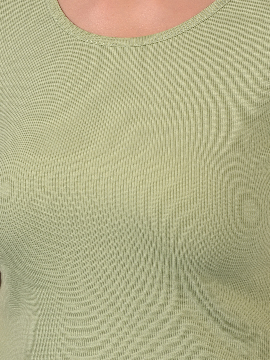 Women's Green Jacquard T-Shirt-Women T-Shirts-Crimsoune Club