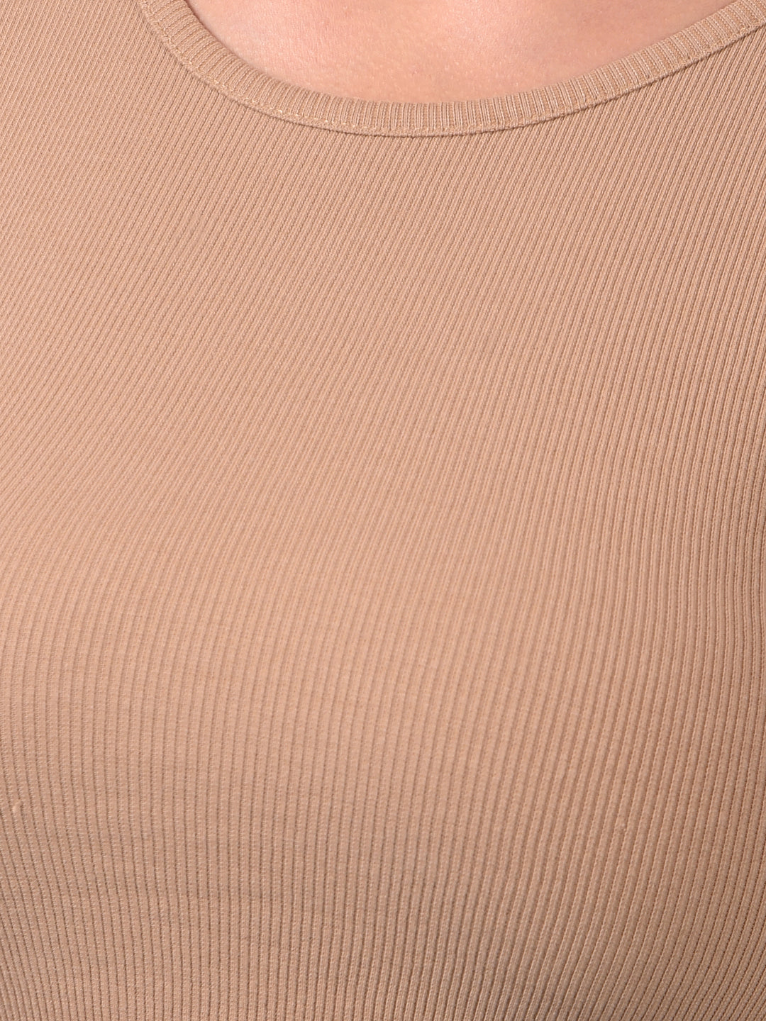 Women's Brown Jacquard T-Shirt-Women T-Shirts-Crimsoune Club