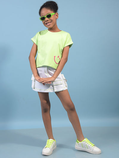 Girl's White Denim Skirt-Girls Skirts-Crimsoune Club